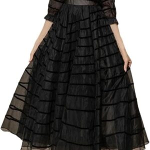 DHFIRUFSHLO Women's High Waist Belted Stand Collar Long Party Dress Formal Evening Gown