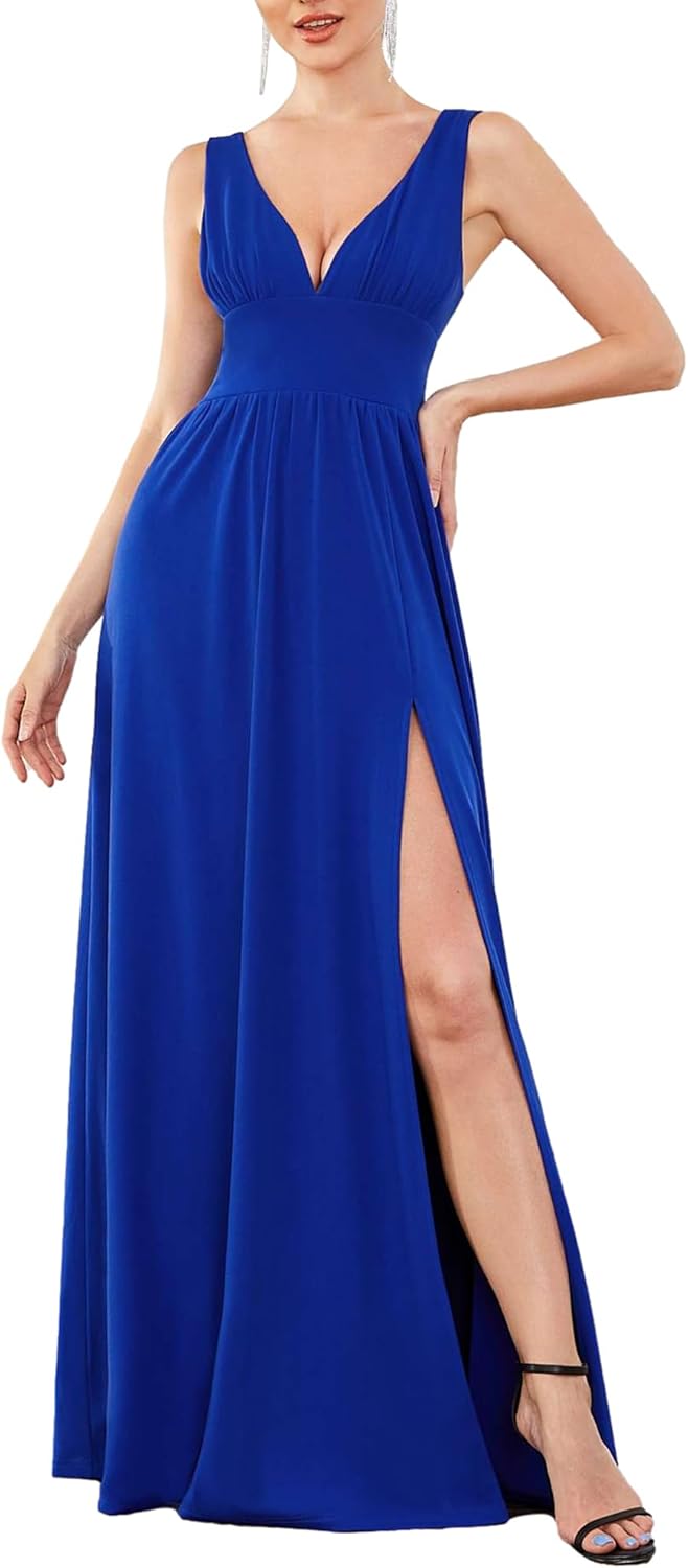 Ever-Pretty Women's Bridesmaid Dresses Deep V-Neck Sleeveless Side Slit Floor Length Wedding Guest Dress 0168B - Image 9
