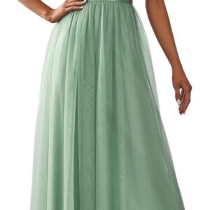 Ever-Pretty Women's Formal Dresses Crew Neck Sequin Ruffle Sleeve Empire Waist Beaded Long Evening Dresses 00904