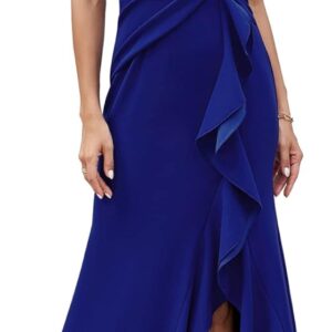 FQA Formal Evening Dresses for Women Elegant Evening Party Prom Dress Long Sexy V Neck Sleeveless Split Wrap