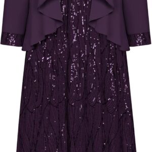 GRACE KARIN 2025 Women's Two Piece Sequin Dress with Jacket Mother of The Bride Dresses Homecoming Wedding Guest Dresses