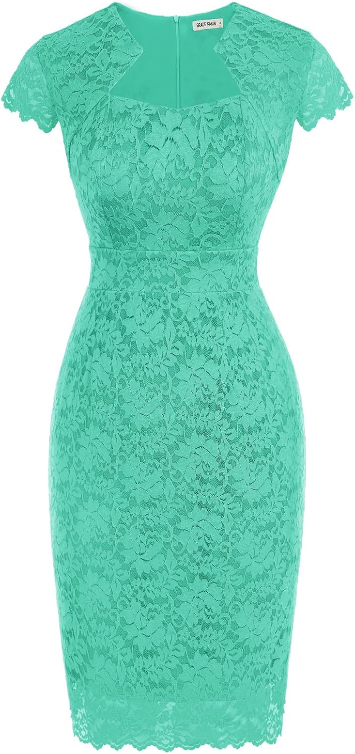 GRACE KARIN Cocktail Dress for Women Cap Sleeve Lace Dress for Wedding Guest Business Casual Dresses - Image 21