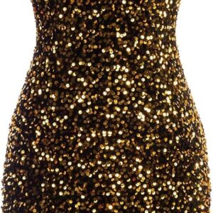 GRACE KARIN Sequin Dress for Women Sleeveless Sparkly Glitter Halter Dress Bodycon Mini Club Dresses 2025