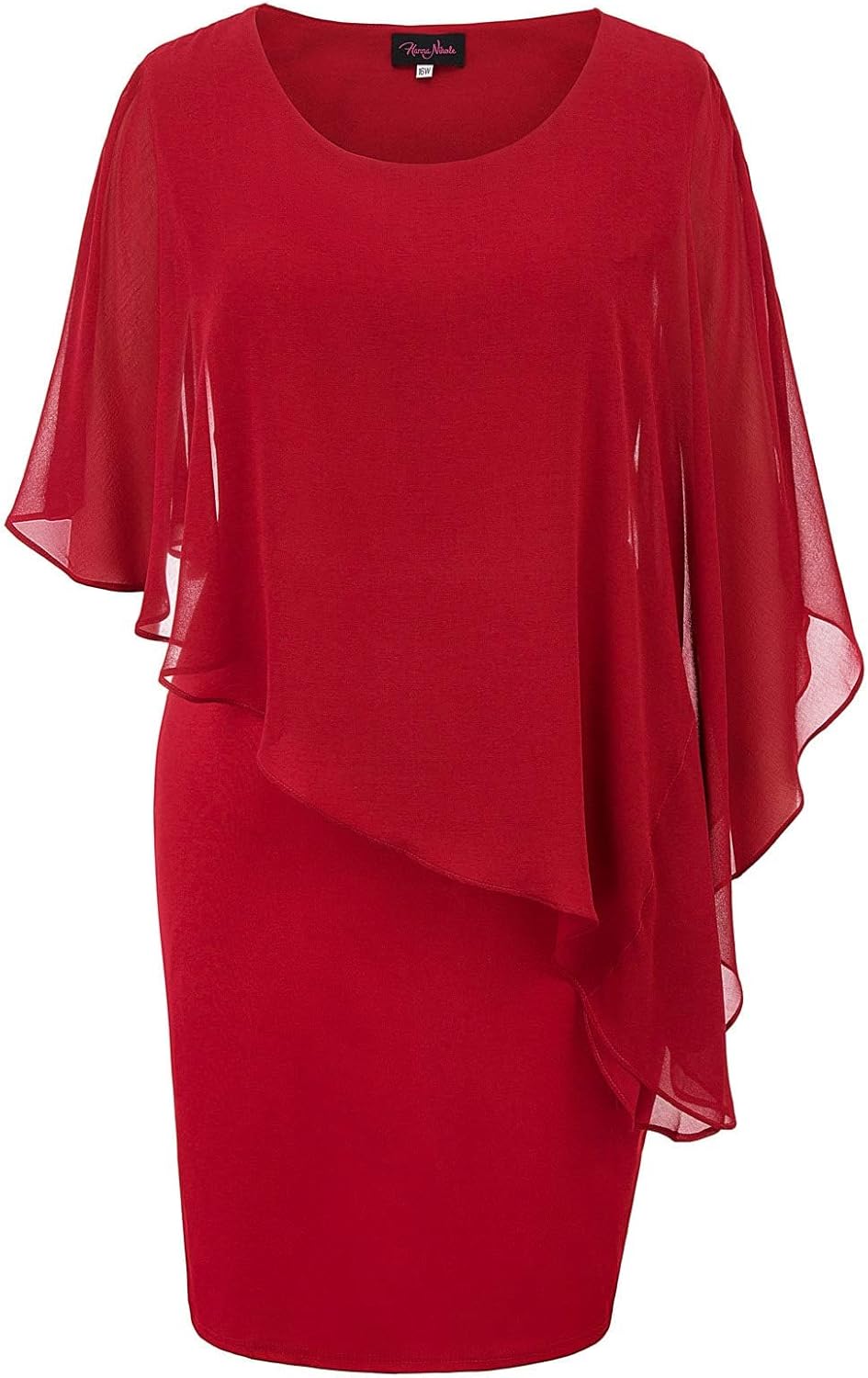 Hanna Nikole Women's Sleeveless Cape Dress with Chiffon Overlay Sequin Bodycon Pencil Dress - Image 15