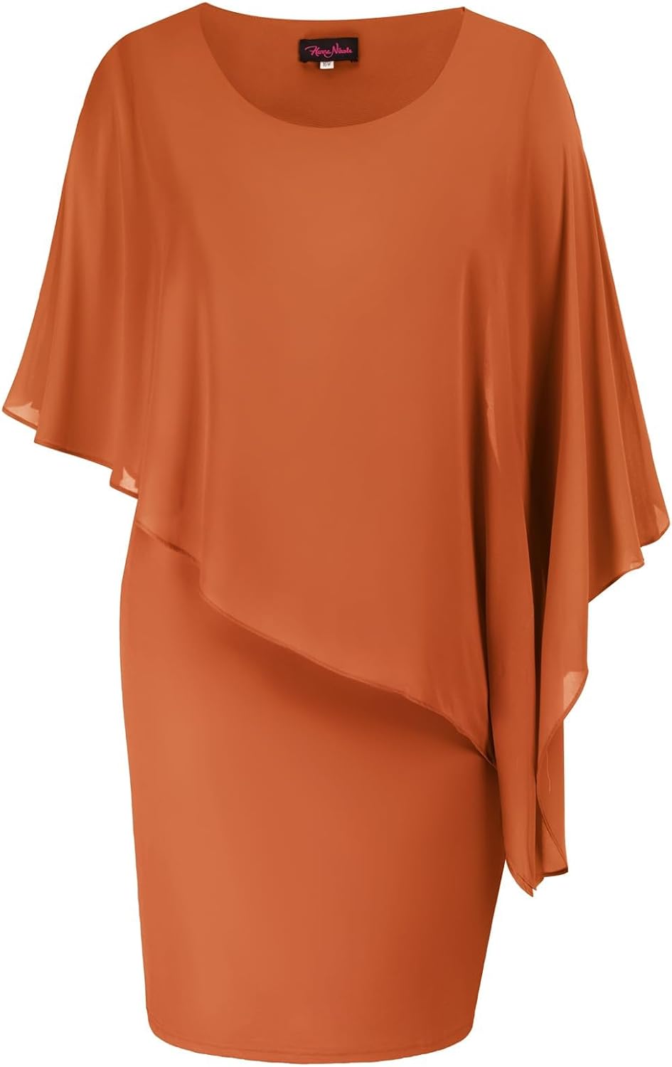 Hanna Nikole Women's Sleeveless Cape Dress with Chiffon Overlay Sequin Bodycon Pencil Dress - Image 9