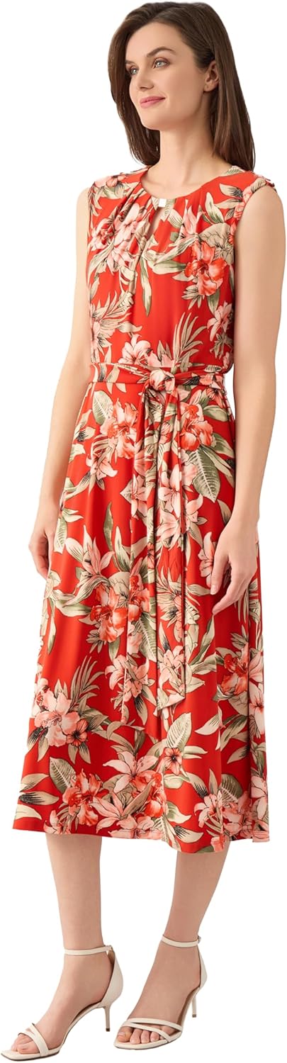 Kasper Women's Sleeveless Printed Faux Wrap Dress - Image 2