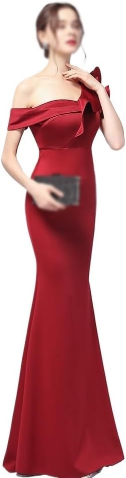 MVUYO Easy Shoulder Party Evening Gown Long Slimming Sexy Dress for Parties - Image 3