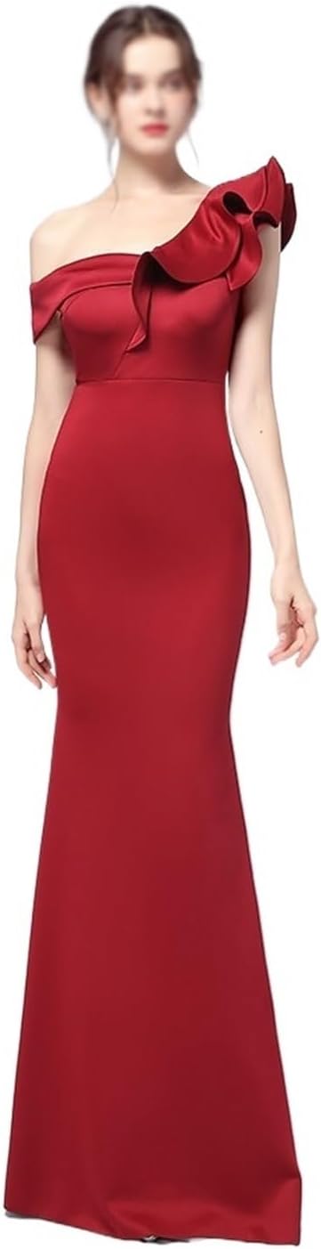 MVUYO Easy Shoulder Party Evening Gown Long Slimming Sexy Dress for Parties