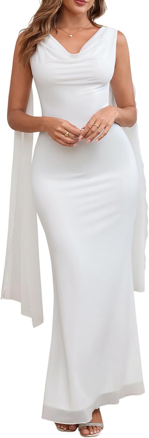 Parthea Women's Summer Formal Wedding Guest Dresses Sleeveless Backless Long Elegant Evening Party Maxi Bodycon Dress - Image 10