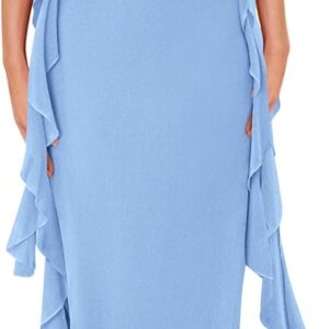 PRETTYGARDEN Women's 2025 Summer Wedding Guest Dress Sleeveless Ruffle Formal Cocktail Party Maxi Bodycon Dresses
