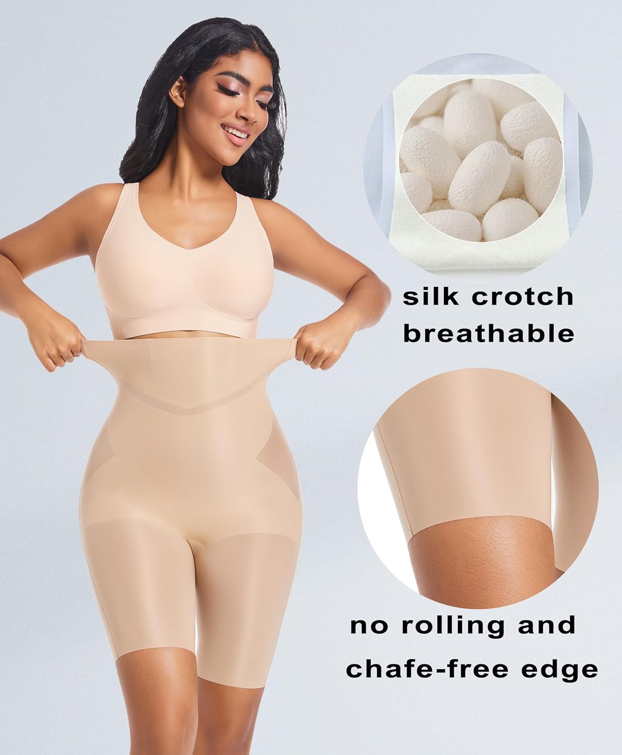 PRETTYWELL Shapewear Tummy Control Shorts for Women Comfort High Waisted Body Shaper Shorts Seamless no Rolling Thigh Slimmer - Image 4