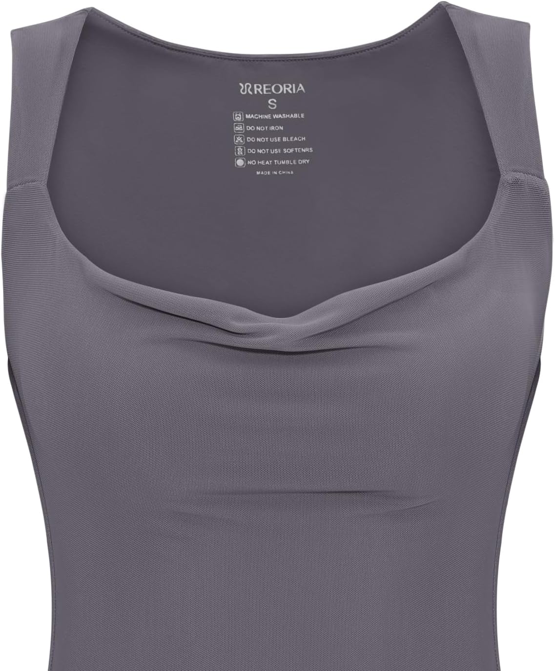 REORIA Women's Summer Cowl Neck Mesh Sleeveless Tank Dress Sexy Double Lined Bodycon Maxi Long Dresses - Image 6