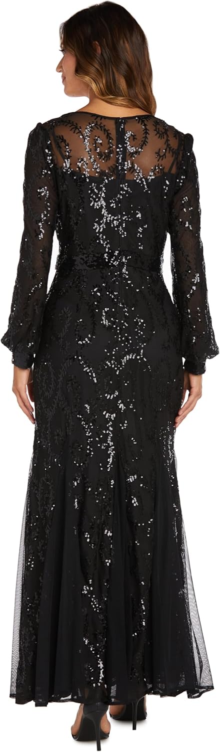 R&M Richards Womens Petites V Neck Lace Evening Dress - Image 3