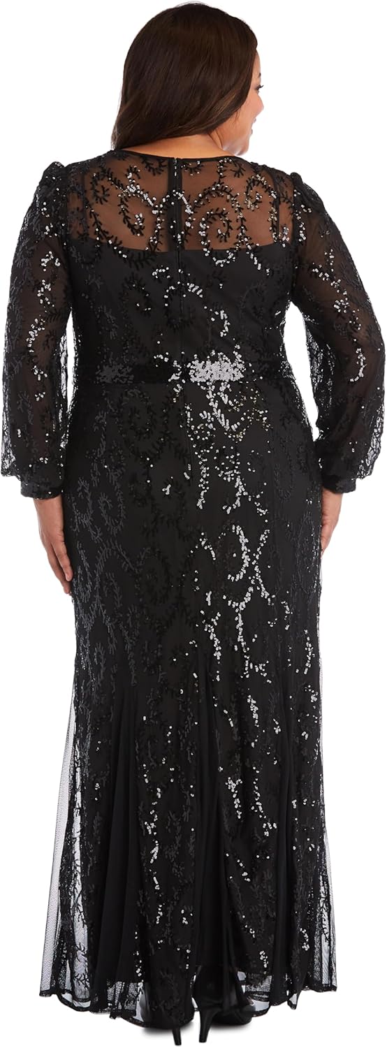 R&M Richards Womens Petites V Neck Lace Evening Dress - Image 6