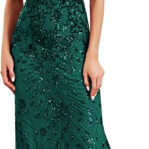 Short Sleeve Glitter Mermaid Evening Dress for Mother of The Bride Patchwork Women's Sequin Formal Gown