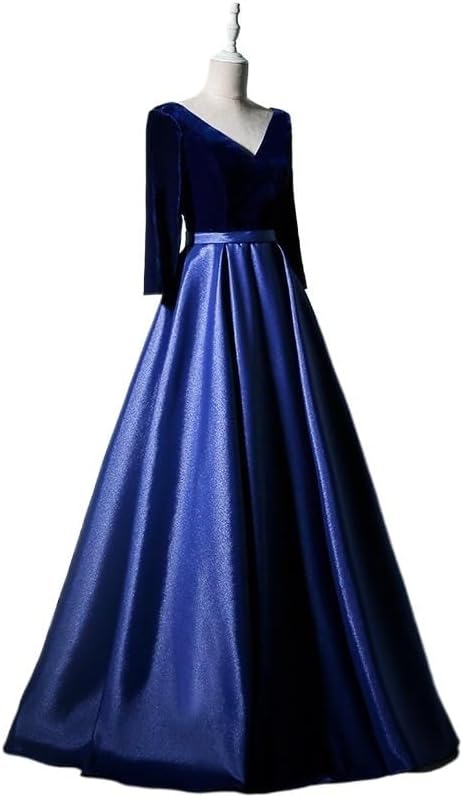 SIDUFHAOPKLL Banquet Evening Dress Long Slim-fit Mid-Long Sleeve Dress Annual Performance Chorus Hostess - Image 2