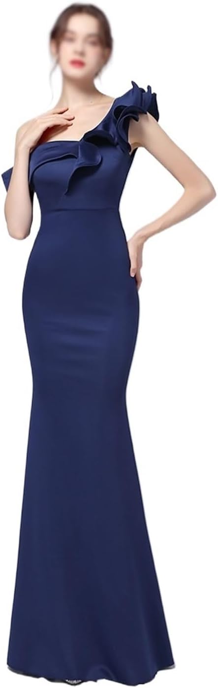 SIDUFHAOPKLL Banquet Evening Dress Party Long Slimming Sexy Dress Easy Shoulder