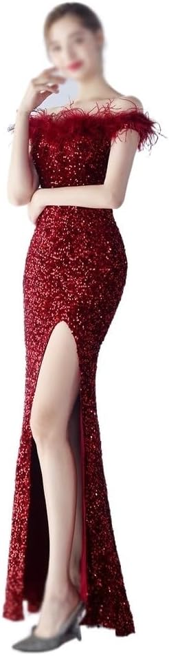 SIDUFHAOPKLL Banquet Skirt Design Meaning Shoulder Evening Dress Slim Bridesmaid Dress Ladies Long Dress - Image 4