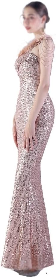 SIDUFHAOPKLL Long Slim-fit Dress Evening Gown Women's Party Celebrity Sequin - Image 4