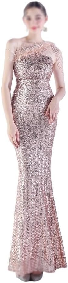 SIDUFHAOPKLL Long Slim-fit Dress Evening Gown Women's Party Celebrity Sequin - Image 2