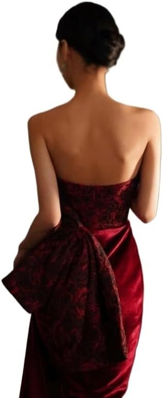 SIDUFHAOPKLL Toasting Spring Vintage Wine Red Rose Wedding Evening Dress Ladies - Image 6