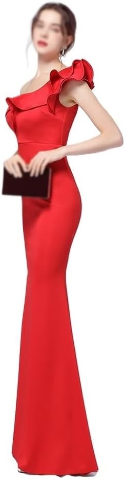 TEOYETTSF Long Slimming Sexy Dress Easy Shoulder Party Evening Dress Party - Image 4