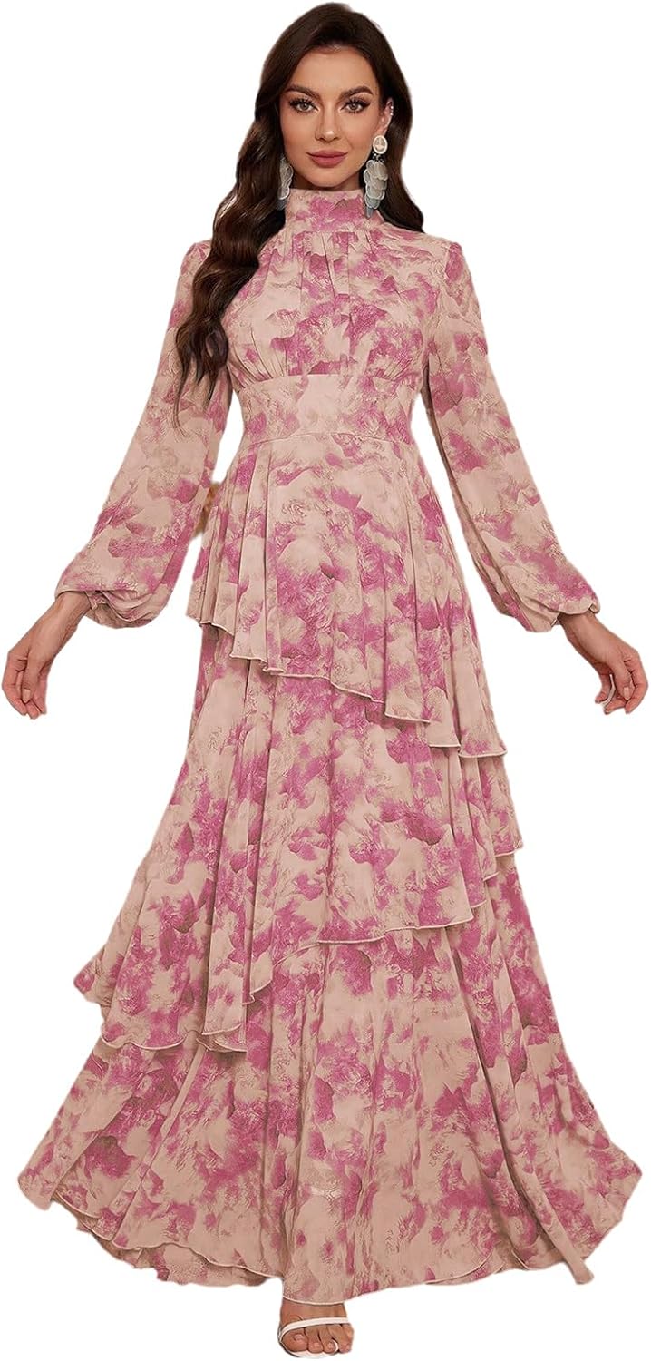 TOLEEN Summer Casual Dresses for Women 2024 Spring Fashion Boho V Neck Long Sleeve Ruffle Floral Print Elegant Maxi Dress - Image 19