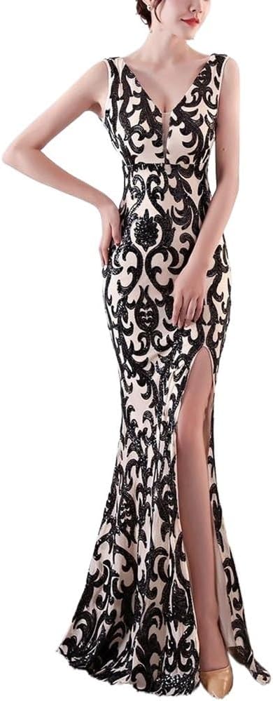 V-Neck Backless Evening Dresses Embroidered Tulle Formal Dress Sexy High Split Women Formal Gown - Image 7