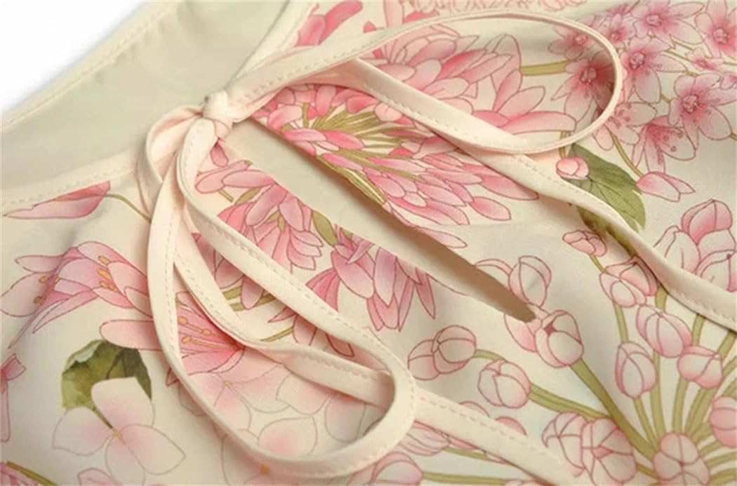 Women Elegant Evening Dress Flare Sleeves High Waist Print Swing for Formal Occasions - Image 5