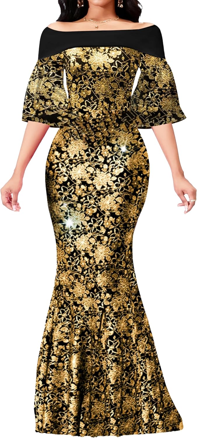 Women Evening Dress Bodycon Long Maxi Dresses Sexy Floor Length Mermaid Dress - Image 9