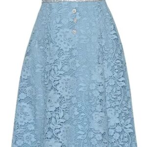 Women Lace Dress Short Sleeve Crystal Beading Hollow Out Elegant Gorgeous Evening Look