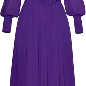 Women V-Neck Long Sleeve Ball Gown Dress High Waist Applique Sequin Party Evening Dresses