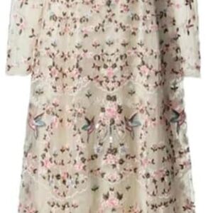 Women's Elegant Hollow Out Embroidery Evening Dress O Neck Long Sleeve Wedding Guest Party Maxi Dresses