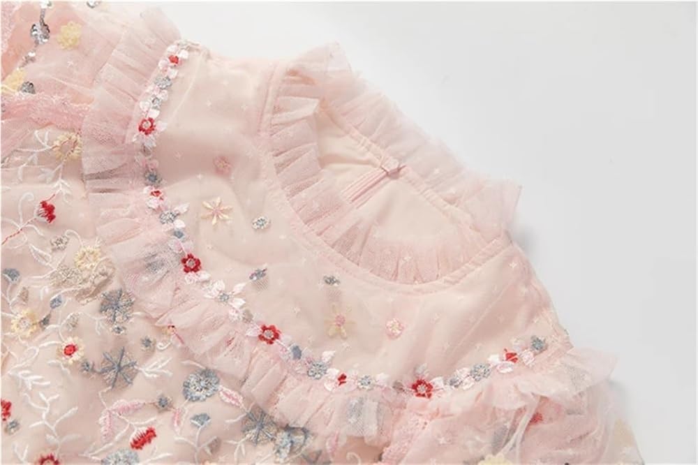 Women's Embroidered Sequin Mesh Ruffle Dress Cascading Vacation Evening Gown(Pnnrk,XX-L) - Image 6