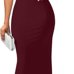 YMDUCH Women's Elegant Sleeveless Off Shoulder Bodycon Long Formal Party Evening Dress