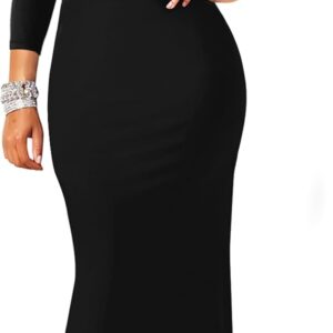 YMDUCH Women's Sexy Elegant Long Sleeve Off Shoulder Bodycon Long Evening Formal Dress