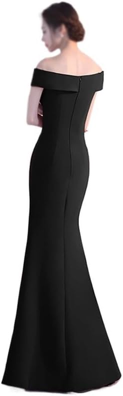 YMGSCC Evening Gown Long Dress Shoulder Dress Long Dress Dinner Slim Dress Wedding(X-Large) - Image 4
