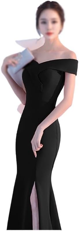 YMGSCC Evening Gown Long Dress Shoulder Dress Long Dress Dinner Slim Dress Wedding(X-Large) - Image 3