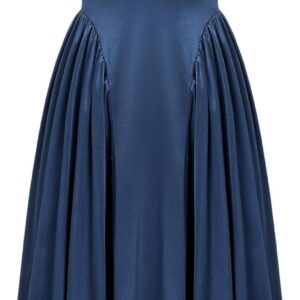 ZAFUL Satin Formal Dress for Women Sleeveless A Line Flowy Wedding Guest Dress Boat Neck Prom Cocktail Party Midi Dresses